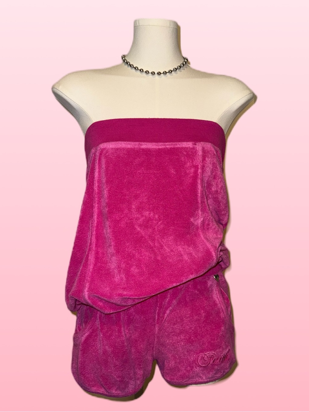 Faith Connexion Strapless Hot Pink Romper